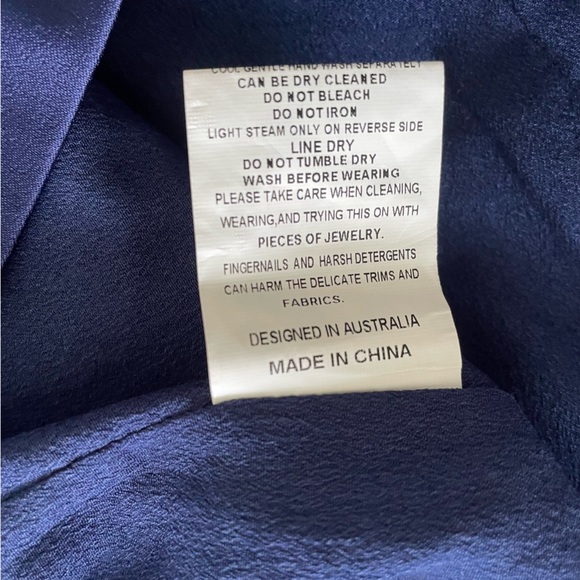 ELLIATT Camo Asymmetrical Satin Halter Dress in Navy Size Medium - Picture 6 of 8